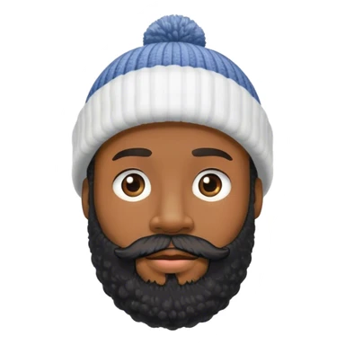 Black Bearded man with bobble hat on  sticker