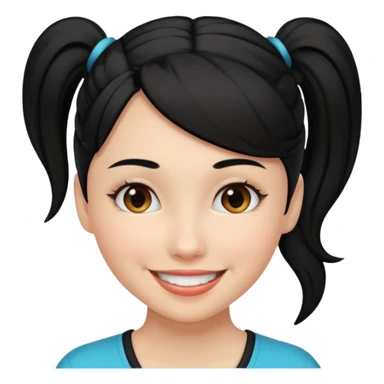 woman with black ponytail sticker