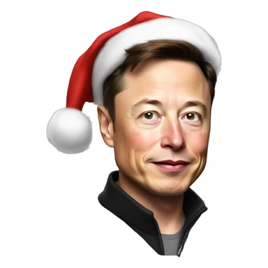 Elon musk wearing a Santa hat sticker