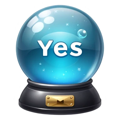 A magic ball with predictions that says "yes" on it. sticker