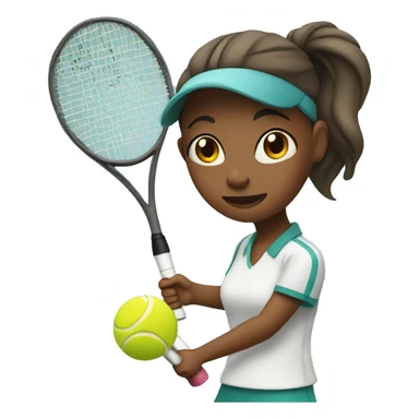 Girl playing tennis sticker