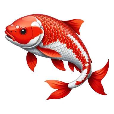 red white Koi fish sticker