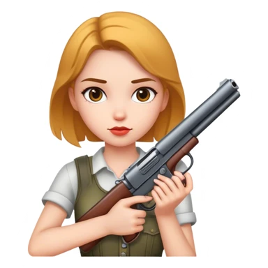 Girl whit a gun in her hand  sticker
