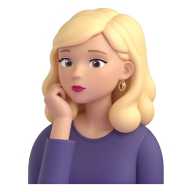 woman with blonde hair thinking sticker