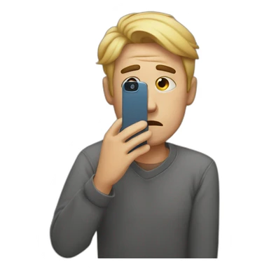 sad man taking a selfie wiith his phone while crying sticker