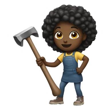Black girl with two hammers sticker