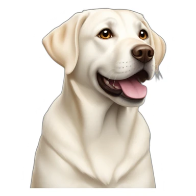 Happy white thin labrador sticker