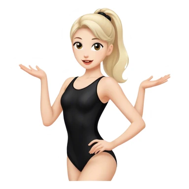 sport dancer in black leotards who talk sticker