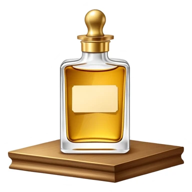 luxurious serum bottle with fancy label on a shelf, blank sticky note nearby sticker