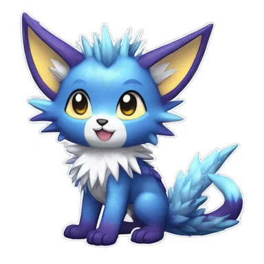 Anthro Scalie Spiky Cool Edgy Magical Shiny Colorful Pastel Sparkle Kemono-style Chibi Fantasy-Animal-Fakémon-Pokémon-Hybrid Fur Sona Aesthetic Full Body sticker