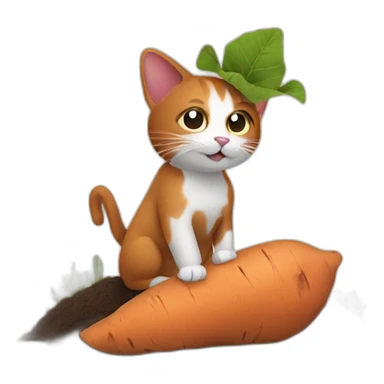 Sweet Potato digging cat sticker