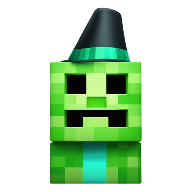 Minecraft creeper with a party hat sticker