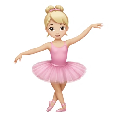aestethic blonde girl doing ballet, with a pink tutu, bun sticker
