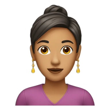 female with earings sticker