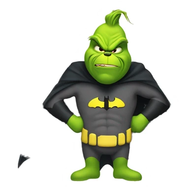 The Grinch dressed up like Batman sticker