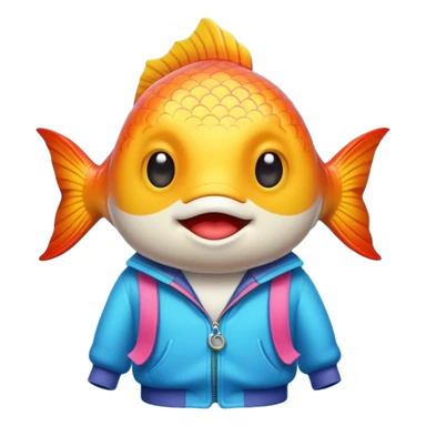 Fish wearing clothes sticker