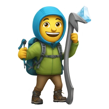 happy hiker with ice axe sticker