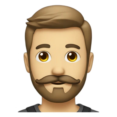 mustache tech bro with beard 5 o clock shadow sticker