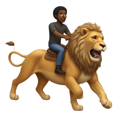 Black man riding a lion sticker