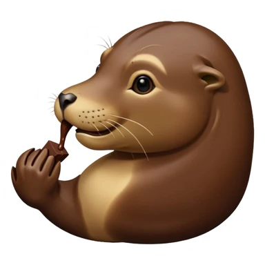 Sea lion eating chocolate  sticker