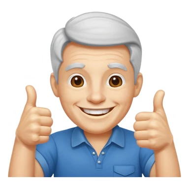 happy boomer showing thumbsup sticker