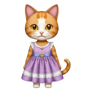 Cat wearing a dress sticker