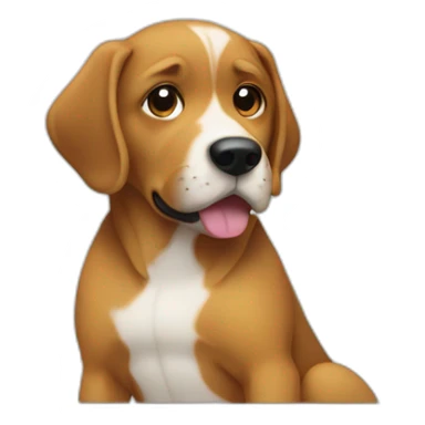 perro sentado haciendo de baño sticker