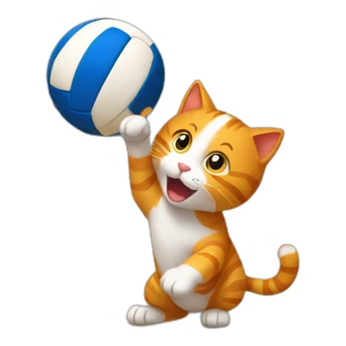 ginger-cat-volleyball-setting sticker