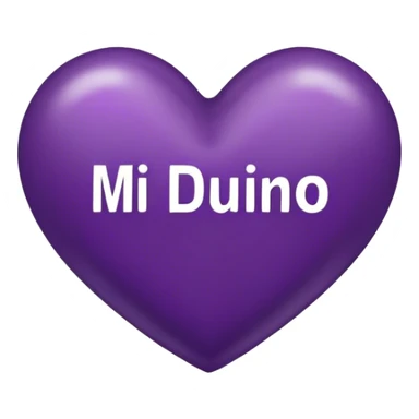Dark purple heart with the words mi Dueño in the center  sticker