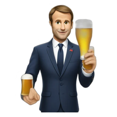 Macron qui boit une bière sticker