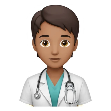 androgynous physician no stethoscope and medium tone skin NO stethoscope sticker