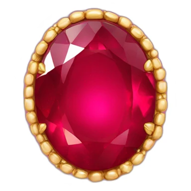 Red ruby with gold frame sticker