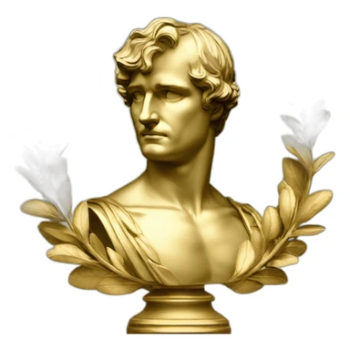 Laurel wreath napoleon golden statue sticker