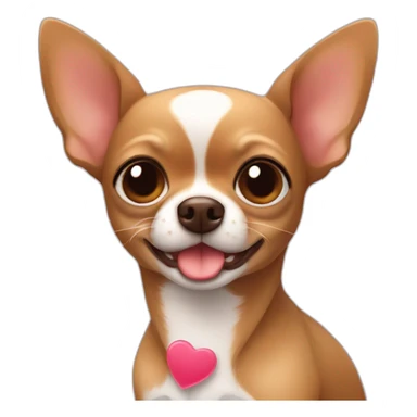 A cute brown chihuahua with a heart behind it sticker