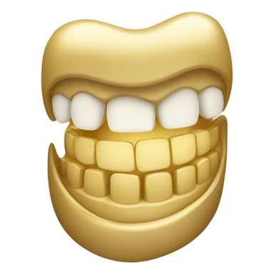 golden smiling tooth sticker