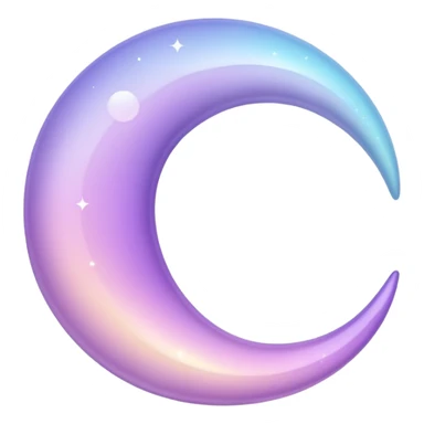 Sparkly glossy Pastel lilac-gradient crescent sticker