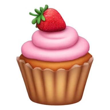 birthday pastel pink strawberry capcake  sticker