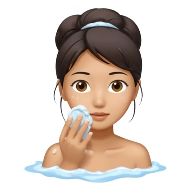 Asian Woman Washes Face sticker