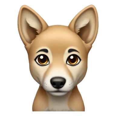 4 very short legs a light brown puppy-like wolf with black ears sticker