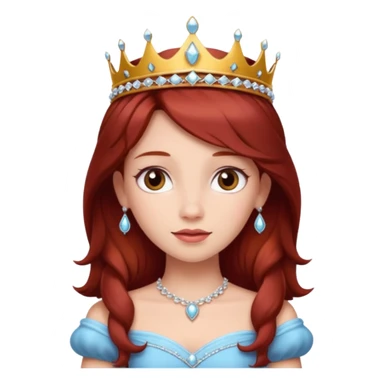 dark red haired princess sticker