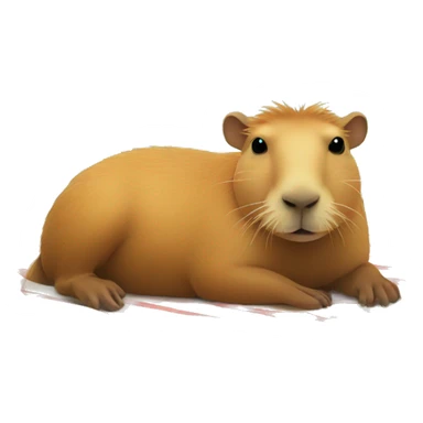 capybara on vacation on the beach resting sticker