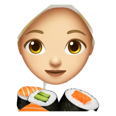 girl with sushi sticker