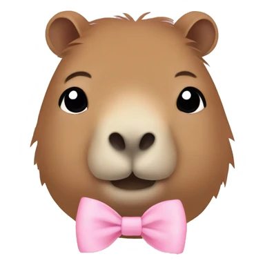 capybara with light pink bow sticker