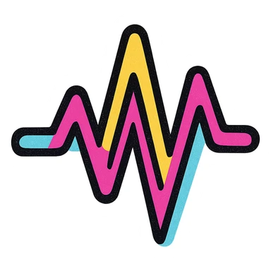 stylized pulse wave, tech-inspired, vibrant colors, suitable for dashboard sticker