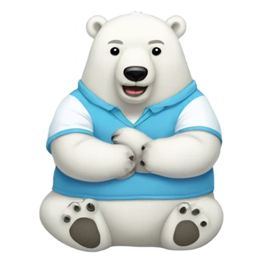 Polar bear wearing a shirt that says fat babies club sticker
