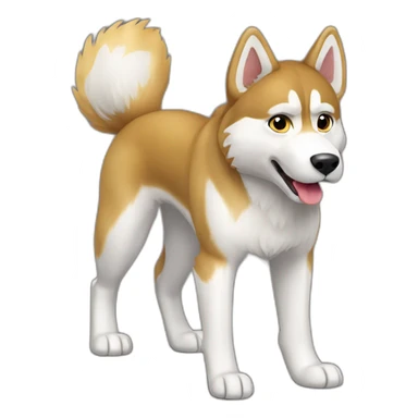 husky, belgian malignoise, golden fur, 3/4 view sticker