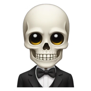 skeleton in à black suit sticker