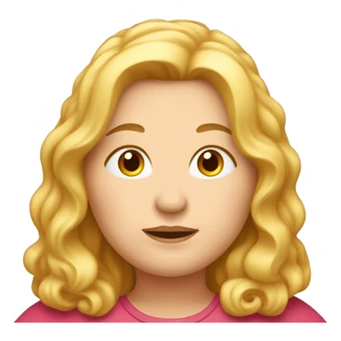 Obesity. A middle-aged woman with golden long hair. sticker