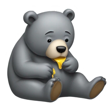 realistic-grey-bear-is-vomiting sticker