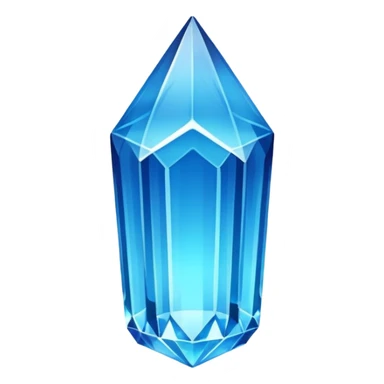 Long blue glowing crystal flat at the bottom sticker